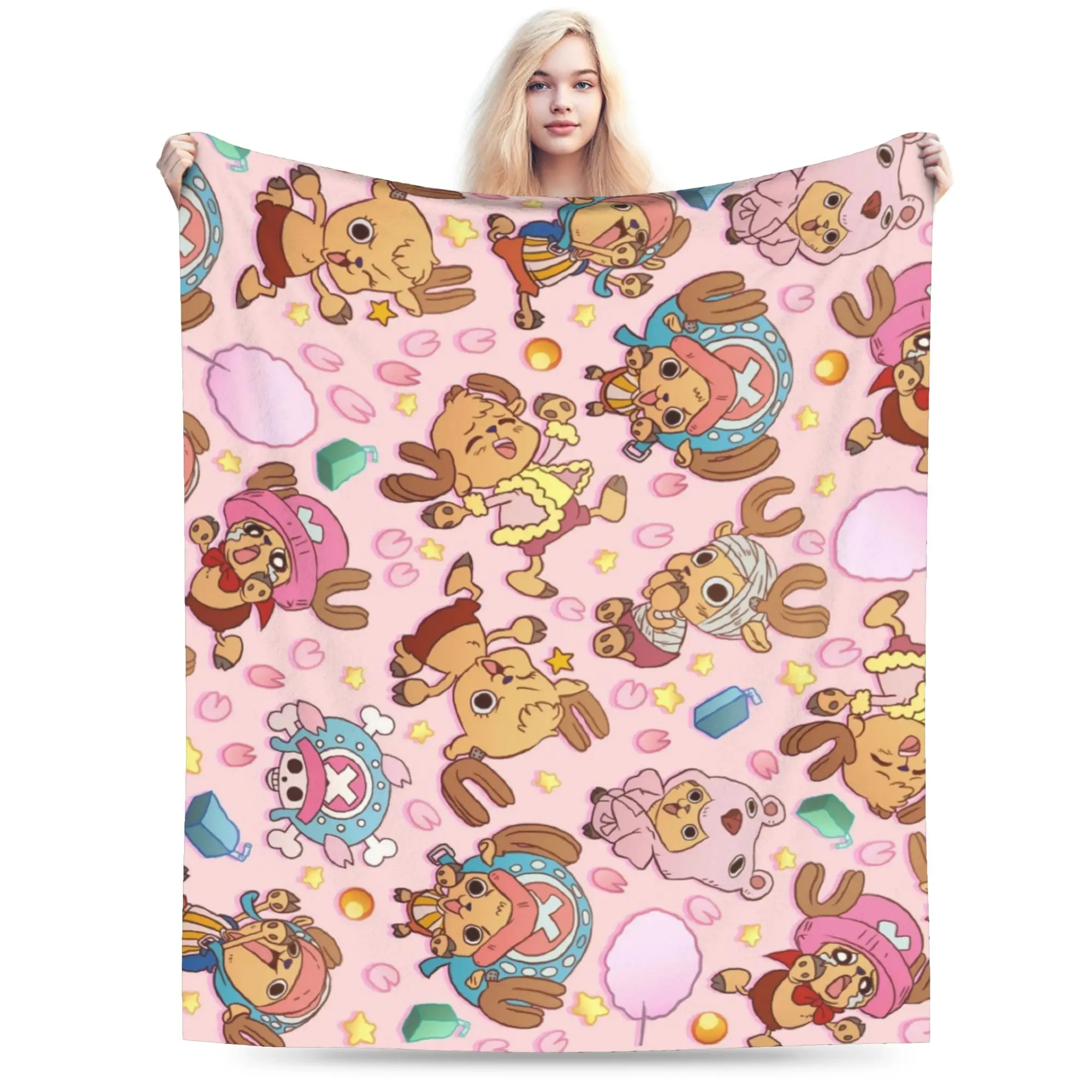 TONY TONY Chopper! Ones Pieces  Blankets Flannel Autumn/Winter  Breathable Super Soft Throw Blanket for Bedding Outdoor Quilt