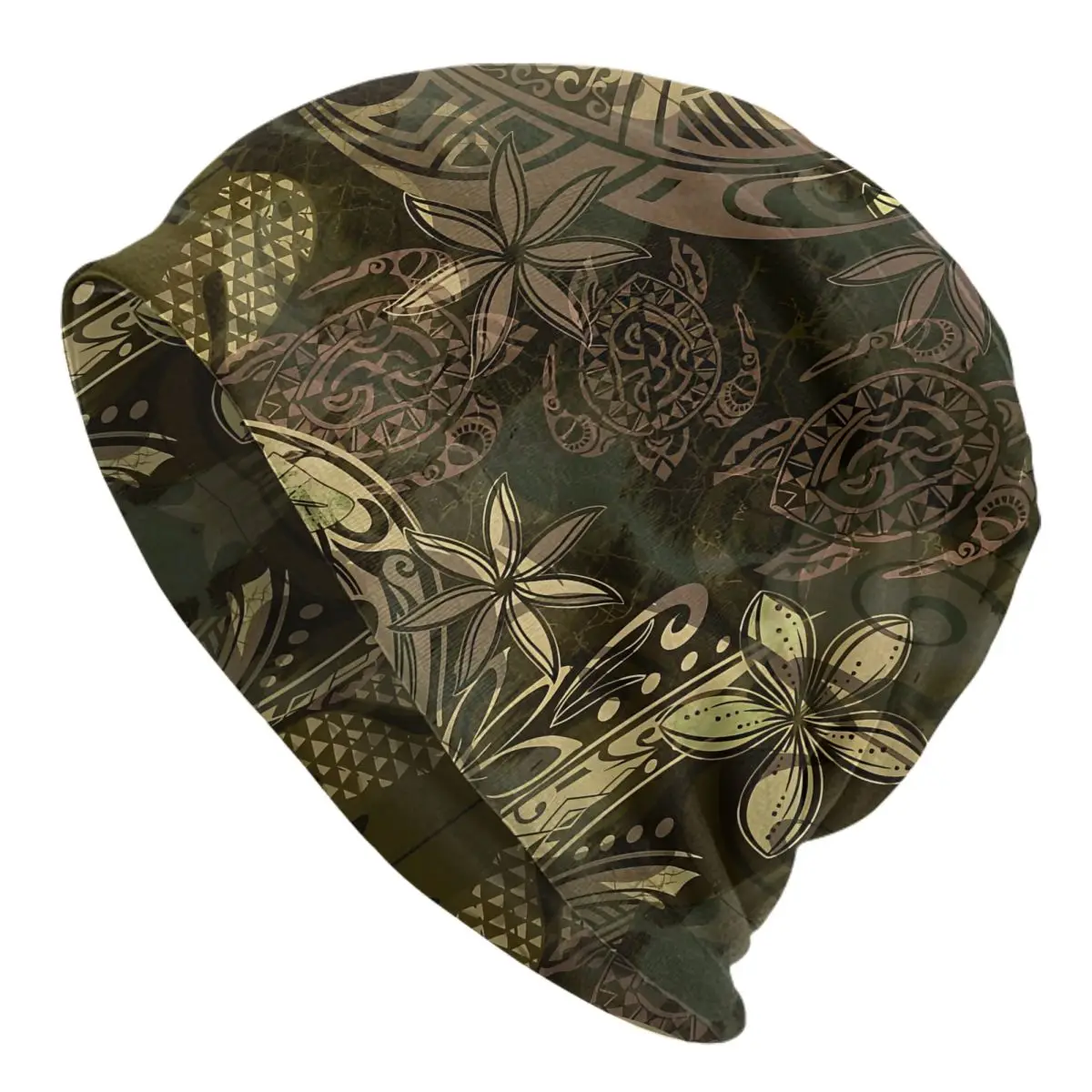 Vintage Samoan Turtle Pattern (8) Autumn Female Thin Beanies Double Used Outdoor Bonnet Hats