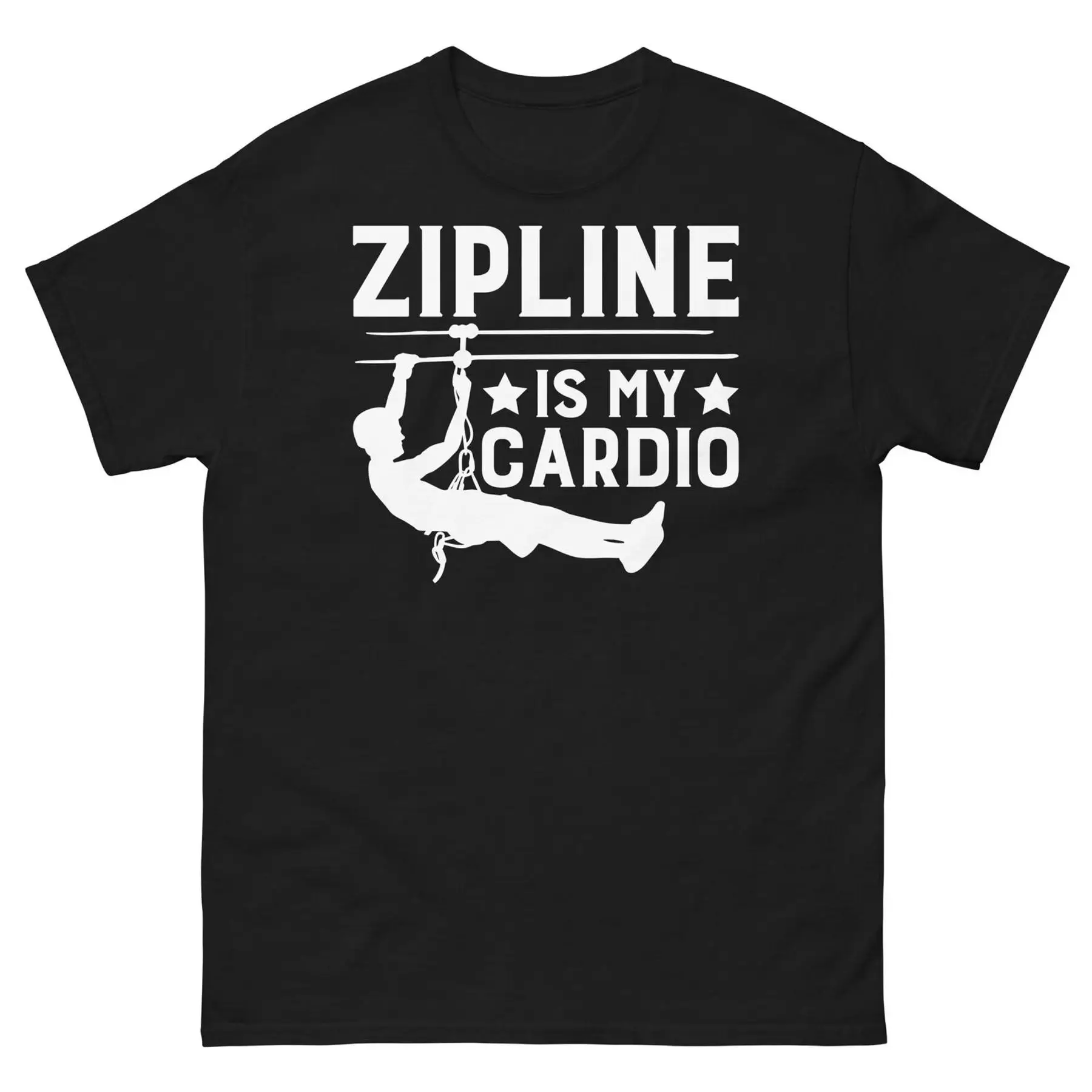 

Классическая футболка унисекс Zipline Is My Cardio Outdoor Recreation Adventure на молнии