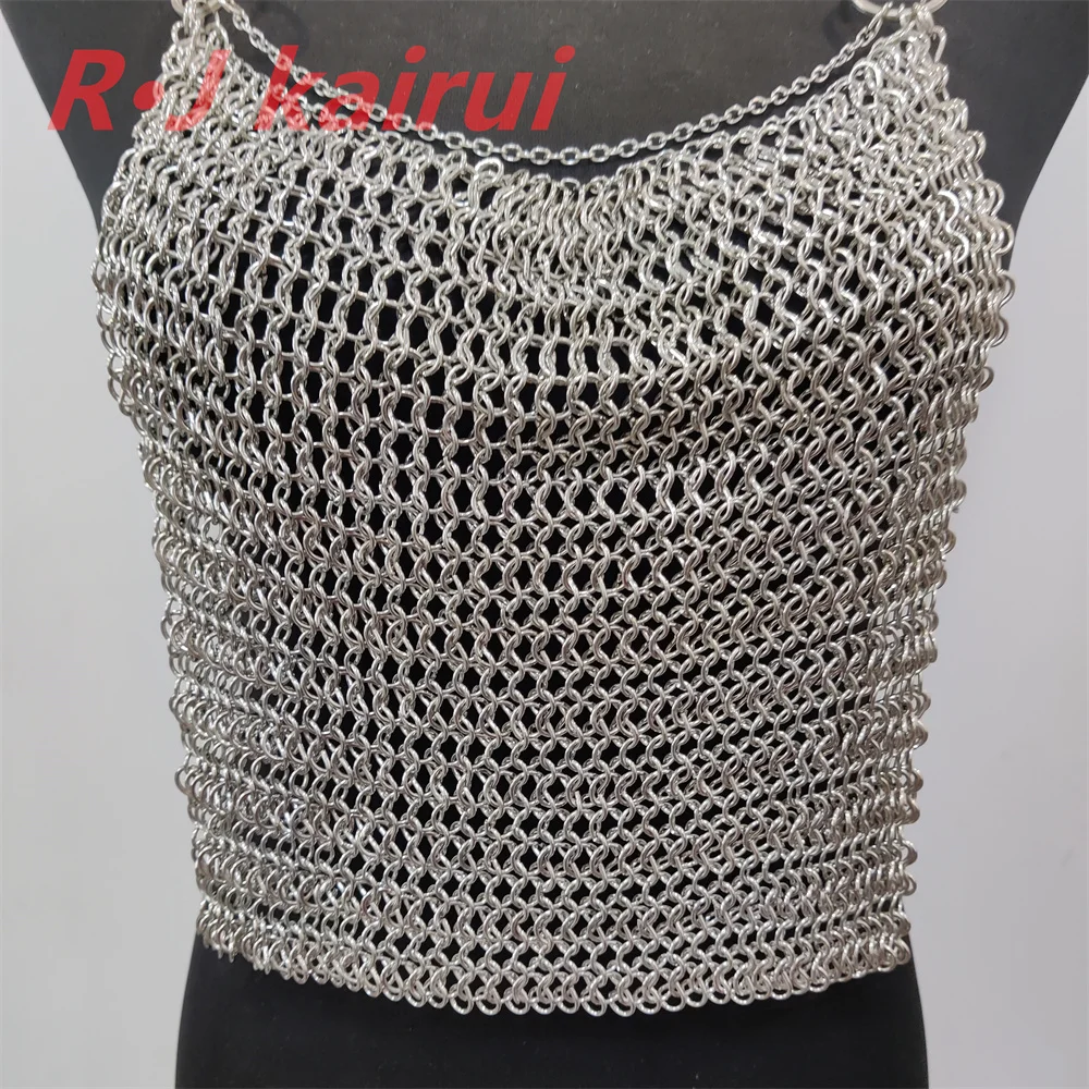 جديد RJ موضة اليدوية Chainmail قلادة طبقات سبائك الحديد سلاسل درع البرازيلي Bellyband مجوهرات فستان رقص الإكسسوار 2 ألوان