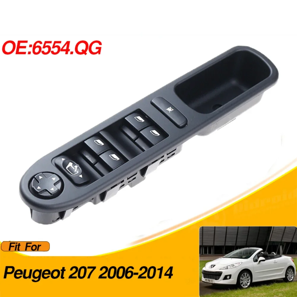 

6554.QG 18 Pins Electric Power Master Window Switch For Peugeot 207 2006-2014 96642444XT