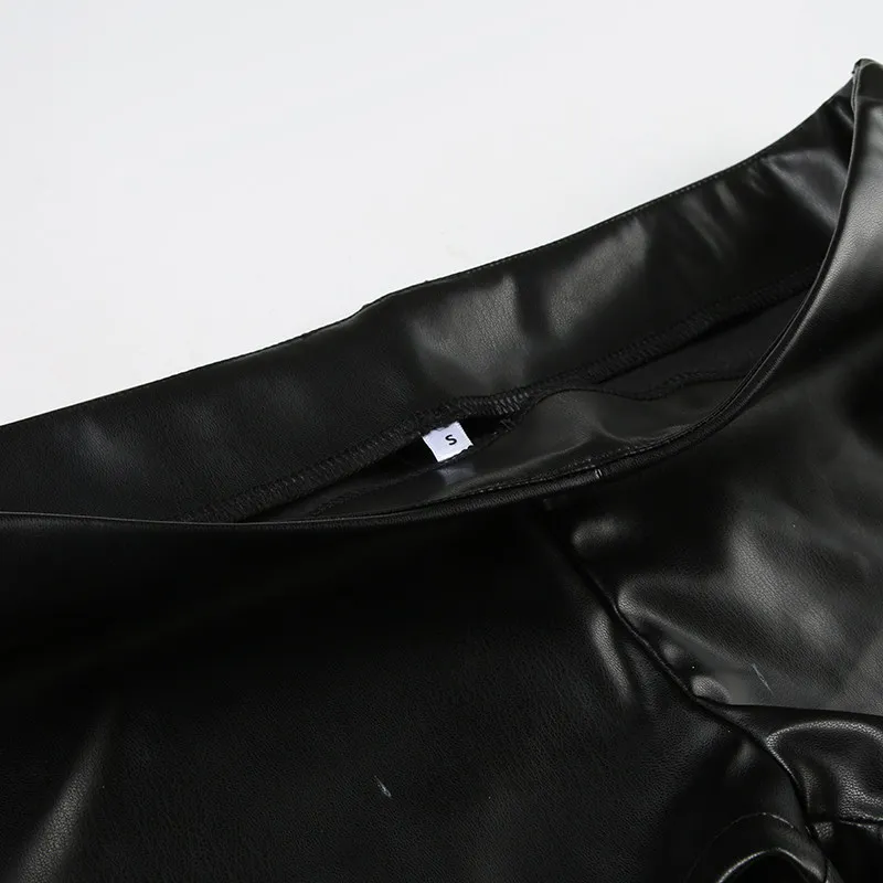 Women Black Gothic Emo Y2K Mini Shorts Sexy Wide Belt Leather Short Pants Low Waist Bodycon Shorts Micro Boot Short Summer 2026