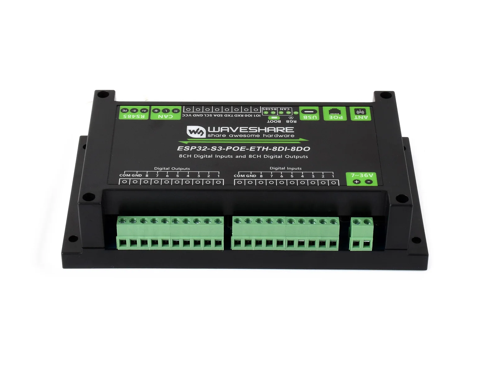 Industrial ESP32-S3 Control Board With 8-Channel Digital Input/ Output, Built-In Xtensa 32-Bit LX7 Dual-Core Processor,240MHz