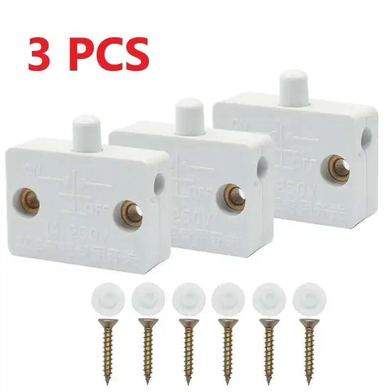 

3 PCS Cabinet Wardrobe Door Light Control Normally Open Function Power Switch Parts Refrigerator