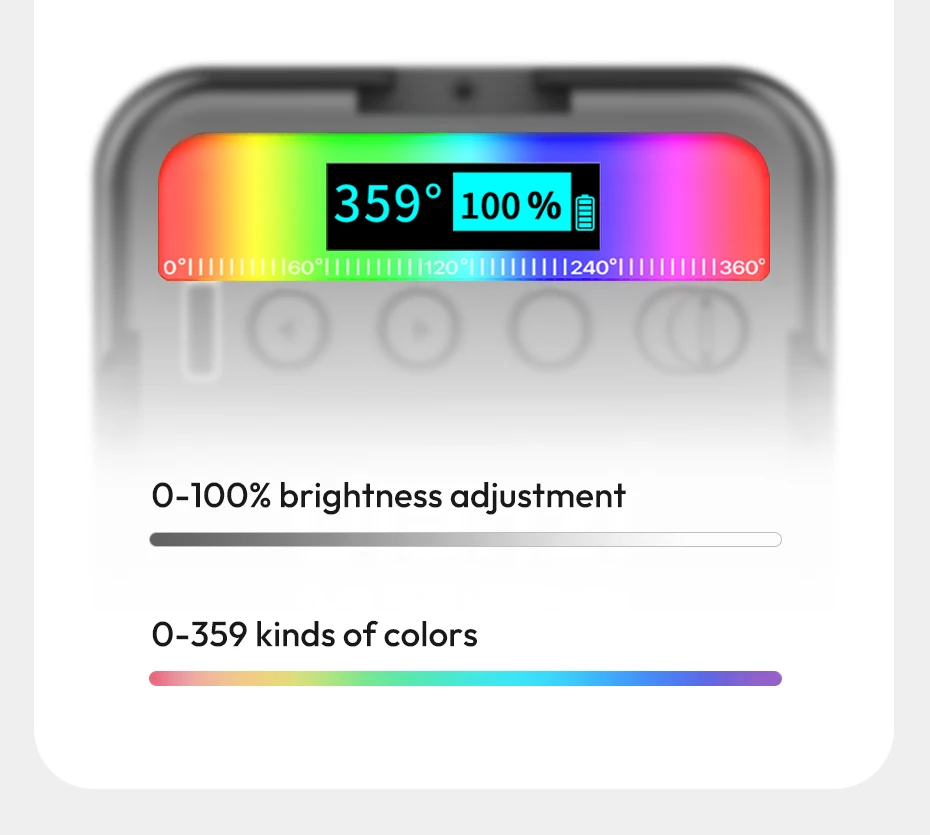 Ulanzi VL49 Vollfarb-RGB-LED-Videoleuchte 2500K-9000K 800LUX Magnetische Mini-Füllung 3 Kaltschuh 2000 mAh Typ-C-Kameralicht – Detail 8
