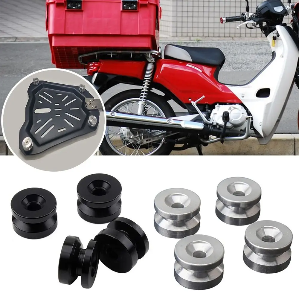 4PCS Universal Motorcycle Tailbox Buckle Quick Release Spacers Motor Accessories Rear Luggage Bushing Pad Aluminum Alloy