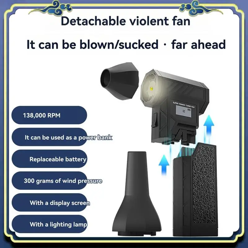 

A86P-Air Blower With Brushless Motor Turbo Jet 138000RPM Fan High Wind Speed 52M/S Souffleur Puissant