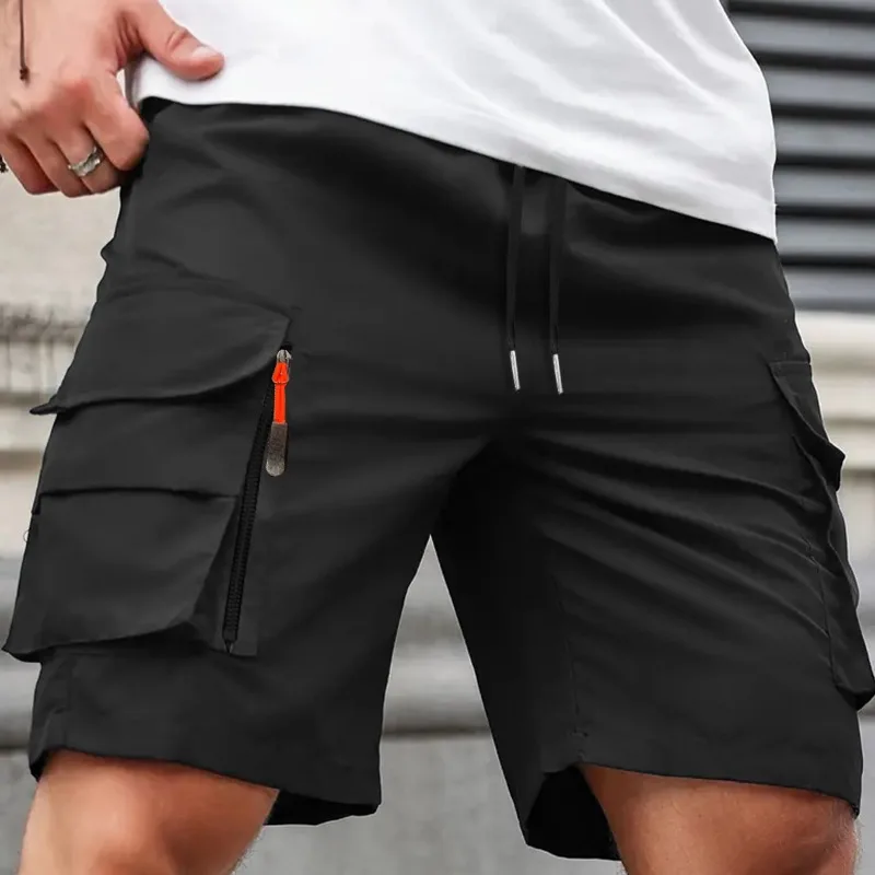 UETEEY Summer Casual Cargo Shorts Men Outdoor Travel Sports Large Pockets Durable Comfortable Beach Workout Shorts for Outings