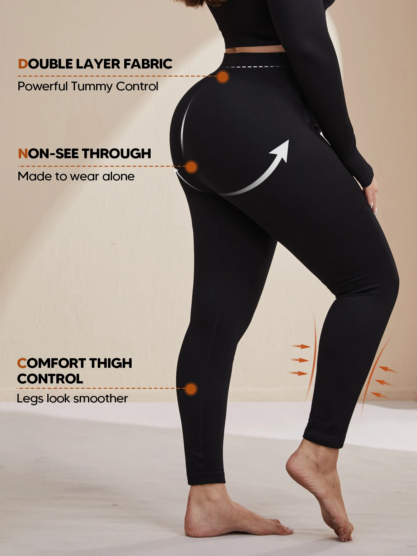 Hoog getailleerde legging voor dames - Geen doorzichtige buikcontrole Fietsen Workout Yoga atletische broek