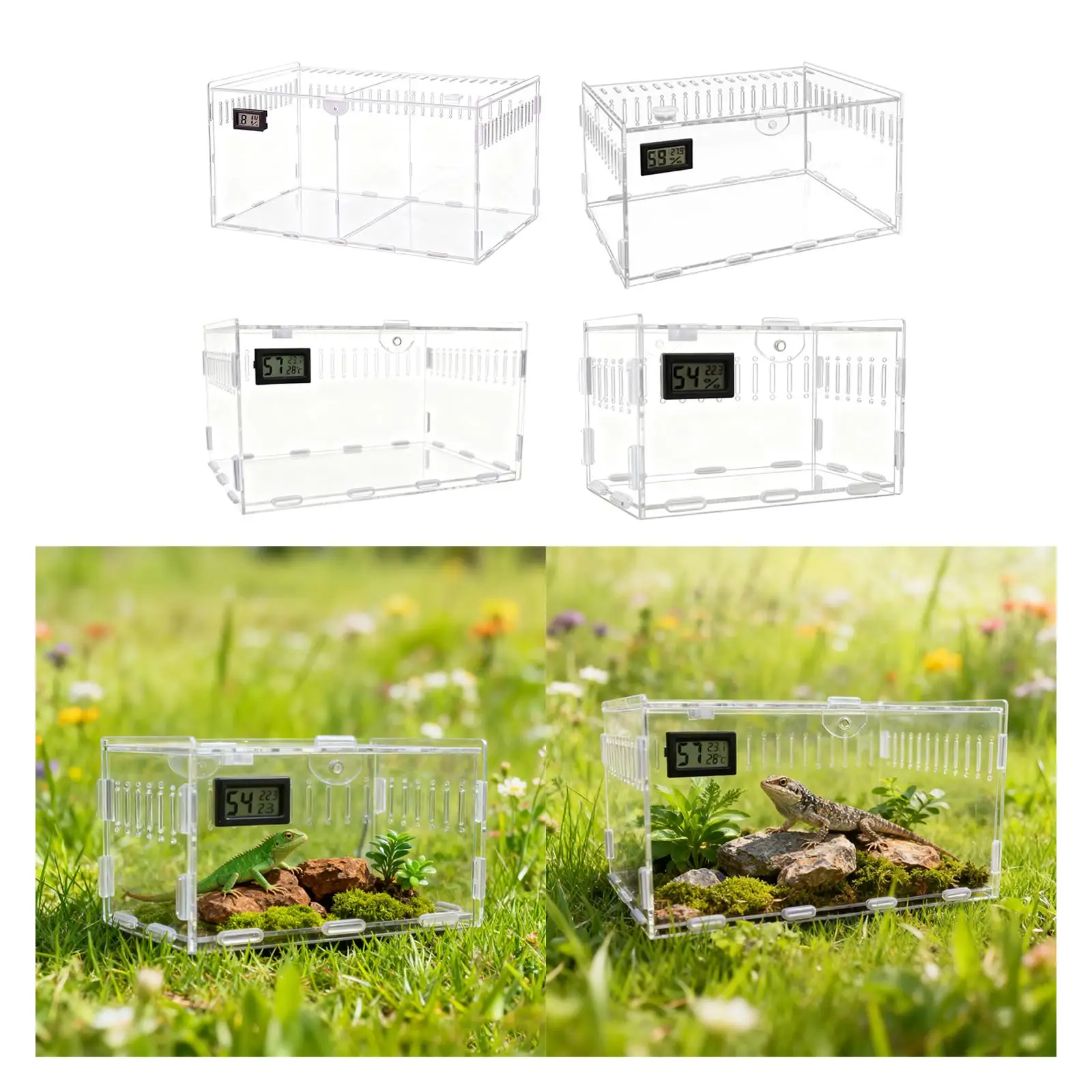

Клетка для среды обитания терариума для рептилий, вентиляционный акриловый корпус для прыгающего паука, резервуар для паука среды обитания амфибий для змеи, геккон