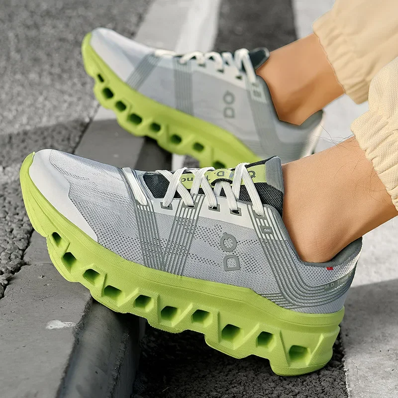 

Fashion Leisure Sports Running Shoes White Grey Green Size 39-45 Comfortable Breathable Light Hollow Shock Absorption Outsole