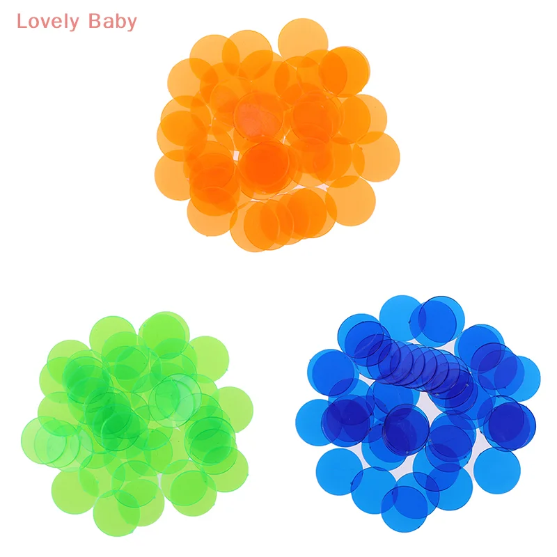 【BBS-7】100/50개 몬테소리 교육 수학 장난감 학습 자료 컬러 빙고 칩 공급 15mm