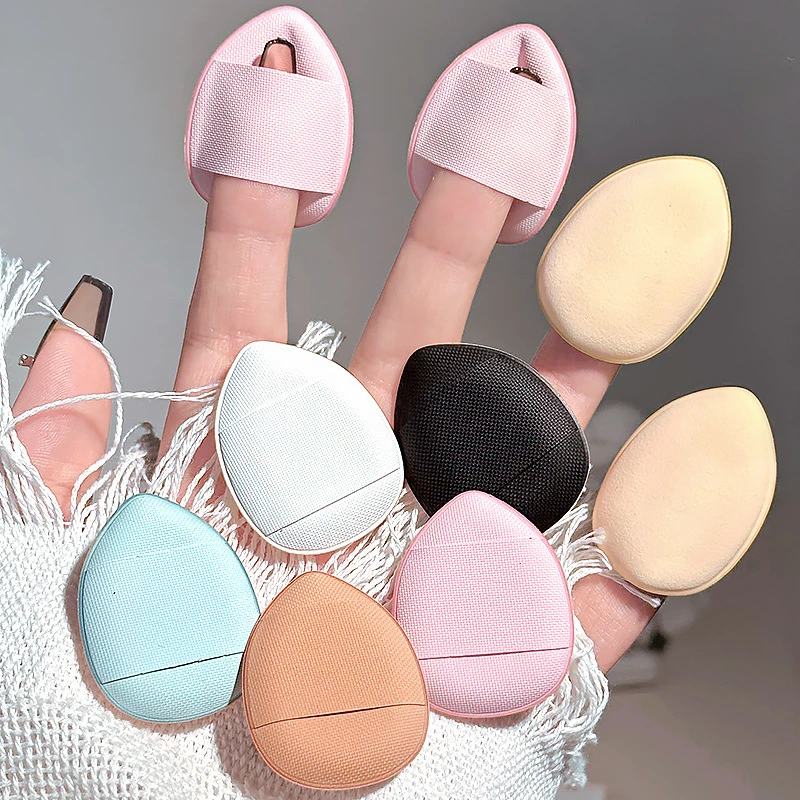 5 Stuks Mini Vinger Puff Foundation Kleine Luchtkussen Poeder Spons Gezicht Concealer Bb Crème Cosmetische Applicator Make-Up Tools