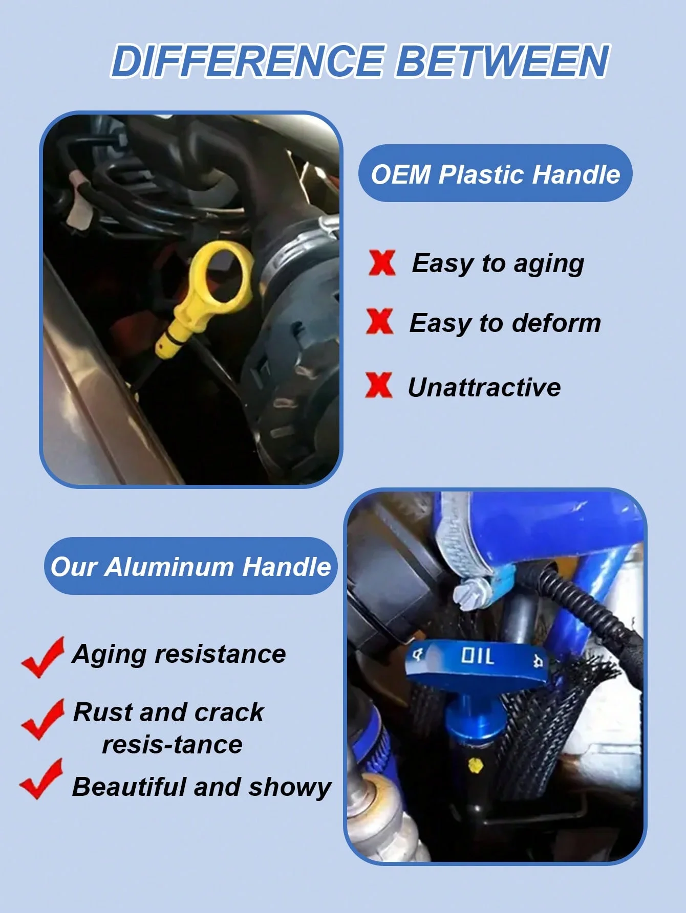 알루미늄 오일 딥스틱 핸들 (포드 GT V8 GT500 1999-2011), 블랙 매트 마감, 맞춤형 엔진 업그레이드 부품, 쉬운 설치, 스타일리시