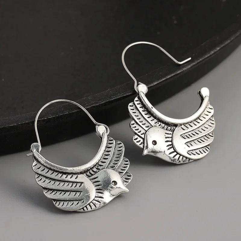 أقراط حيوانات بلون فضي للنساء ، مجوهرات رائعة ، حفلات أنيقة #4