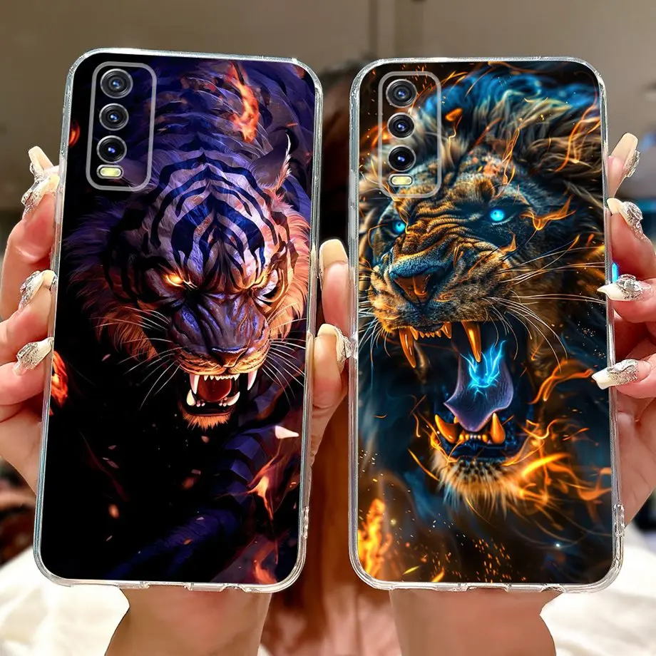 ل vivo V2027 V2028 V2029 / Vivo Y20 Y20s Y20i Y11s Y12s حافظة لينة واضحة سيليكون زهرة فراشة الكرتون الحيوانات الغطاء الخلفي