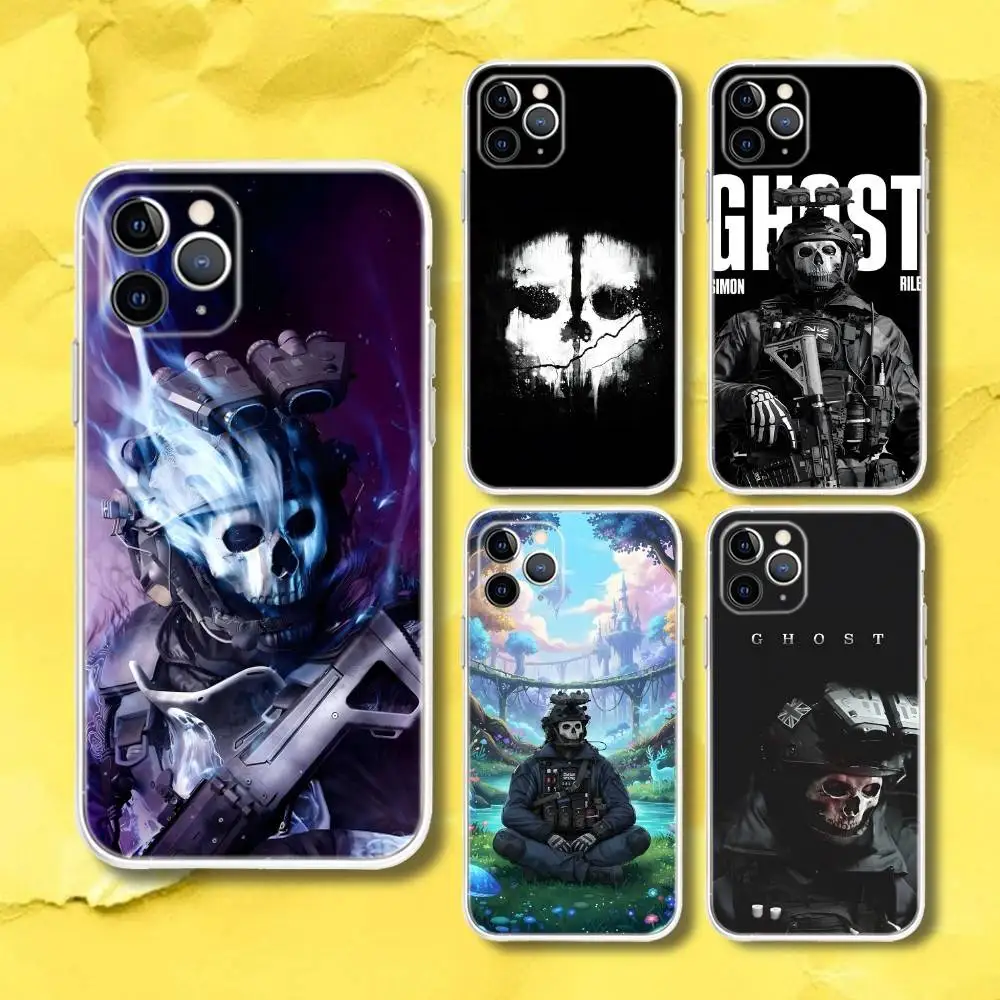 

C-Call Of COD Ghosts Phone Case For iPhone 17,16e,16,15,14,13,12,11 Mini Pro Max X,XR,XSMAX 8,7 Air Plus Transparent Soft