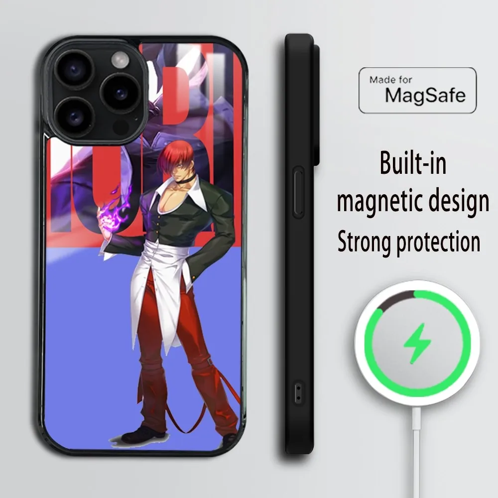 K-King Of Fighters Lori-Yagami Phone Case For iPhone 16 15 14 13 12 11 Pro Max Plus Mini Magsafe Mirror Wireless Magnetic Cover