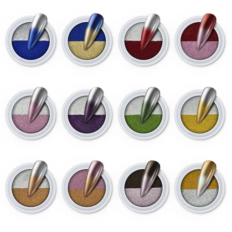 Gold Silver Solid Mirror Nail Powder Glitter Dust Metallic Metal Effect UV Gel Polish Chrome Pigment Nail Art Decorations