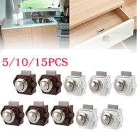 Botón de bloqueo de puerta, perillas de captura de cajón de Metal para el hogar, muebles, barco, autocaravana, 5/10/15 piezas, 15-27mm de espesor