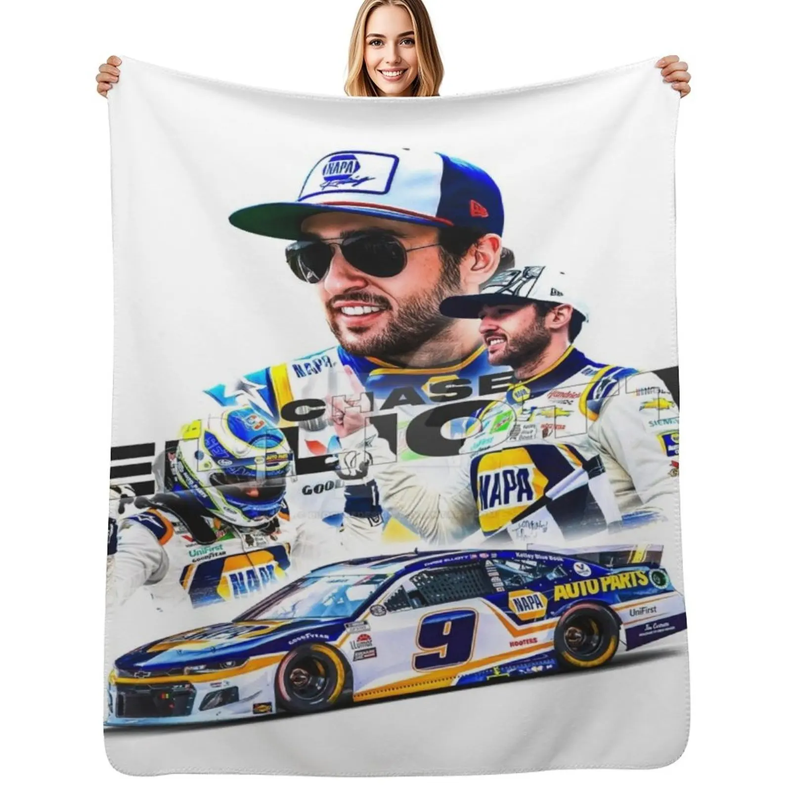 

chase elliott 3 Throw Blanket Soft Plaid Cute Plaid decorative Summer Blanket