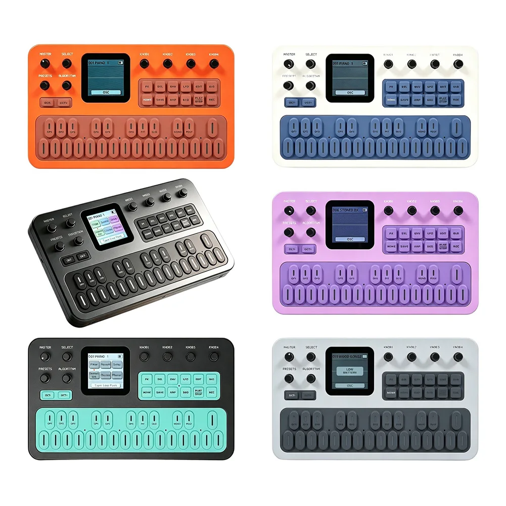 FM-1 Portable FM1 27-Key Synthesizer With Effects Pedal, 12-Vocal, 6 Tone Inputs, Built-in-MIDI, 32 Algorithms, 128 Preset Tones