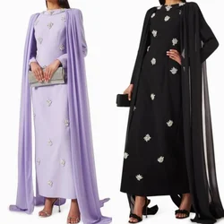 Customized  Sparkle Intricate Jersey Rhinestone Pleat Draped Ruched Straight High Collar Midi Dresses Cocktail Dresses