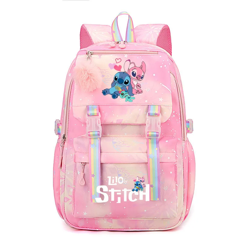 Hot Lilo And Stitch Backpacks Children\'s School Bags Girls Daypack Kids Teenager Bags Kawaii Waterproof Large Capacity Backpack