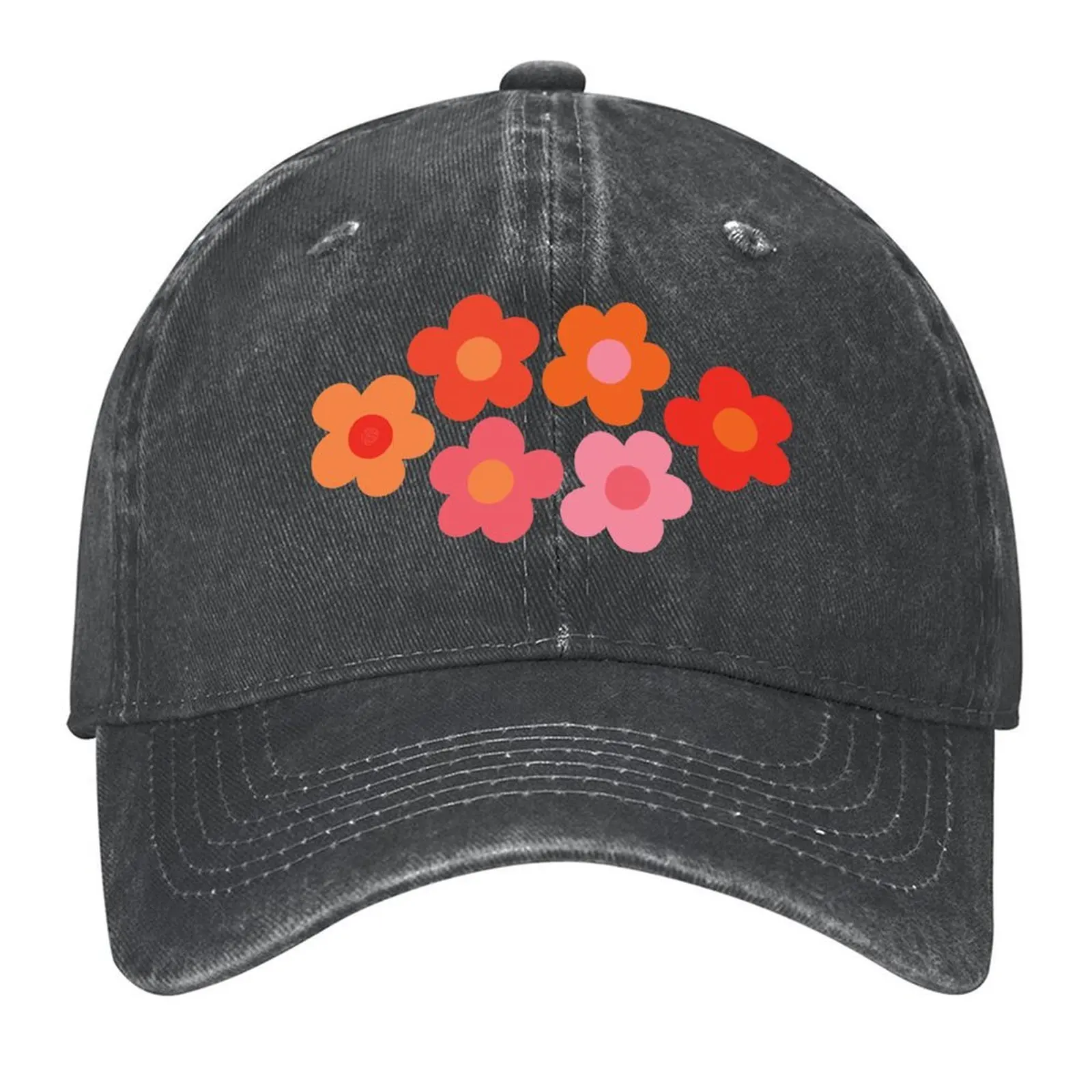 

Flowerfull on Olive (happy boho retro floral pattern) Baseball Cap Sun Cap western Hat party Hat dad hat Hats For Men Women's