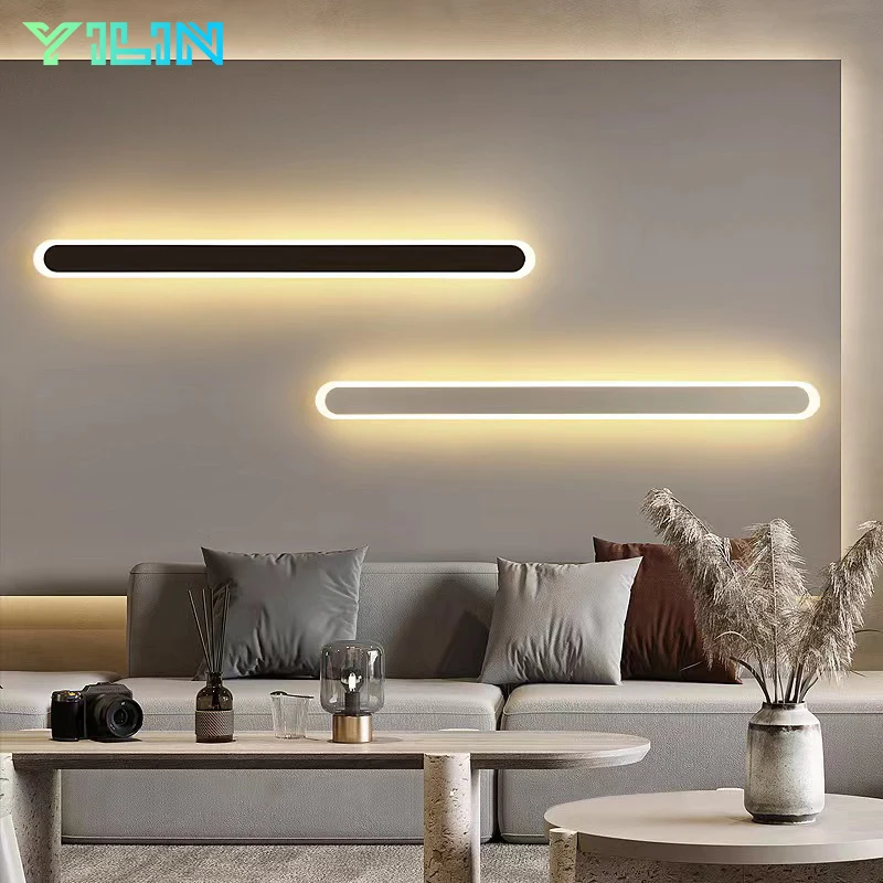 Modern Long Wall Lamp LED Indoor Long Wall Light Nordic Line Sconce LivingRoom Background Corridor Beside Decorate Lighting