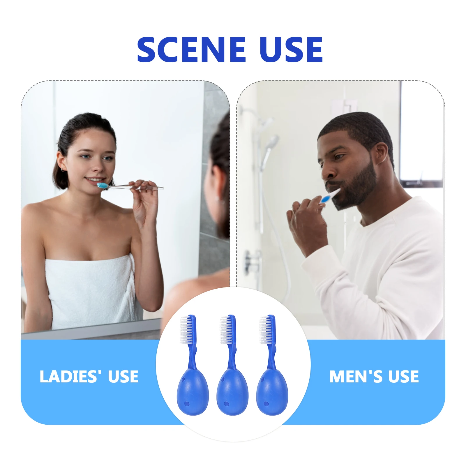 

3pcs Large Brush Head Toothbrush Soft Handle Cleaning Tools Portable Prison Supplies Travel Use Blind Care