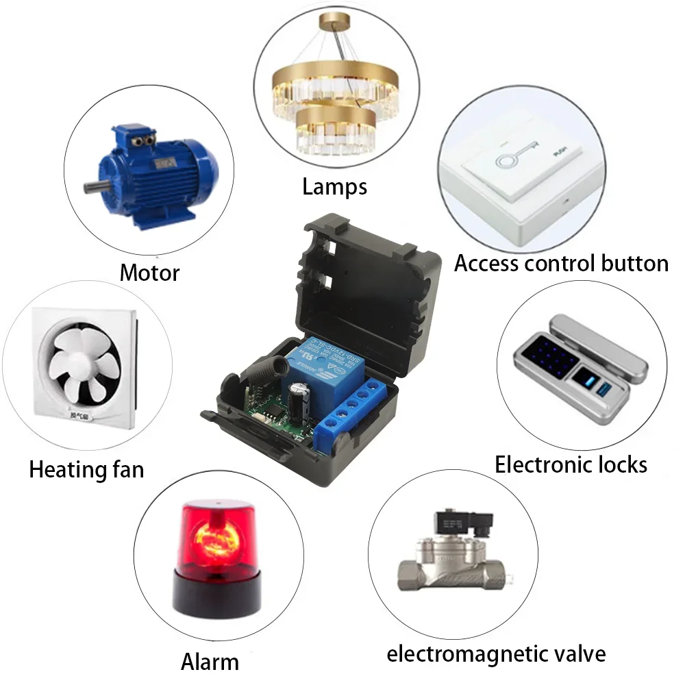 DC12V 433 Mhz RF Bezprzewodowy przełącznik zdalnego sterowania 1-kanałowy moduł odbiornika przekaźnika i nadajnik włączania i wyłączania do drzwi