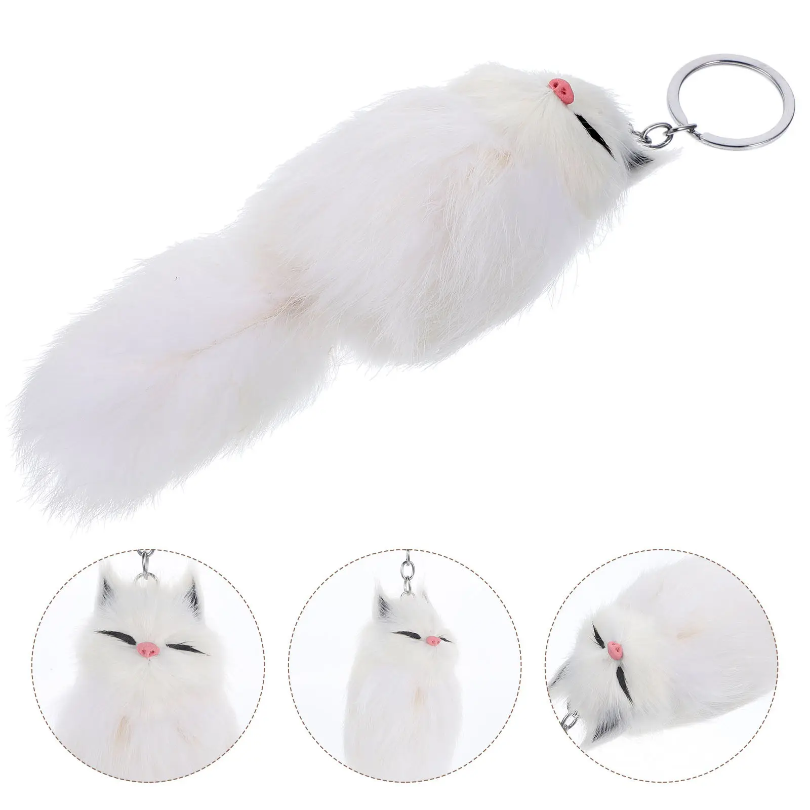 

Stylish Realistic Fox Keychain Hanging Pendant Small Lightweight Key Chain for Keys Backpacks School Bags Decorative Accessory