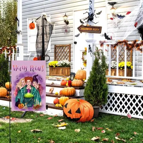 Garden Flag Halloween Sanderson Sisters Amuck Party Decoration Outdo