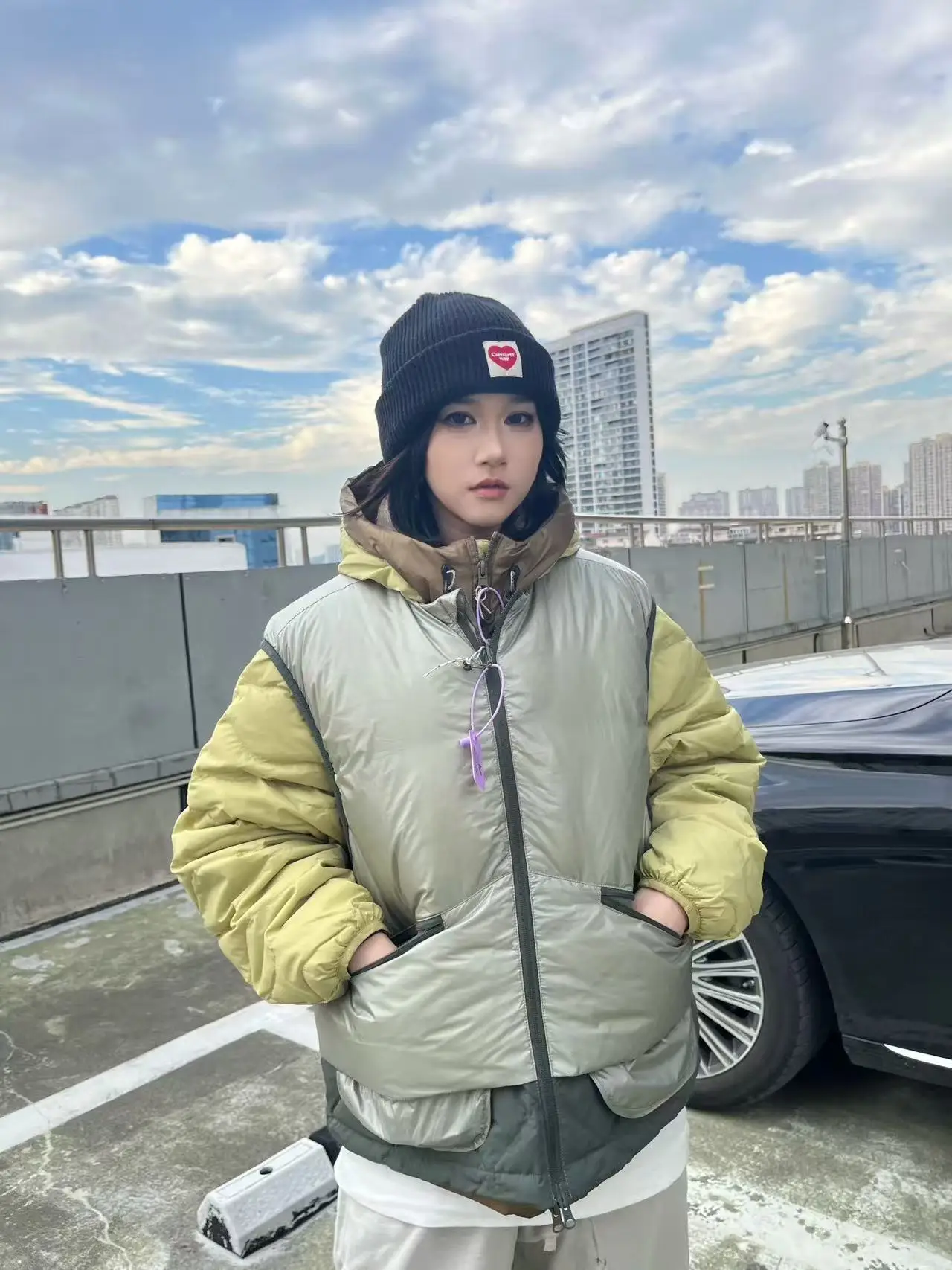 

Утепленный зимний жилет Mona Outdoor из нейлона с воротником-стойкой, свободного кроя, модный городской стиль, белый, на пуху, размер M