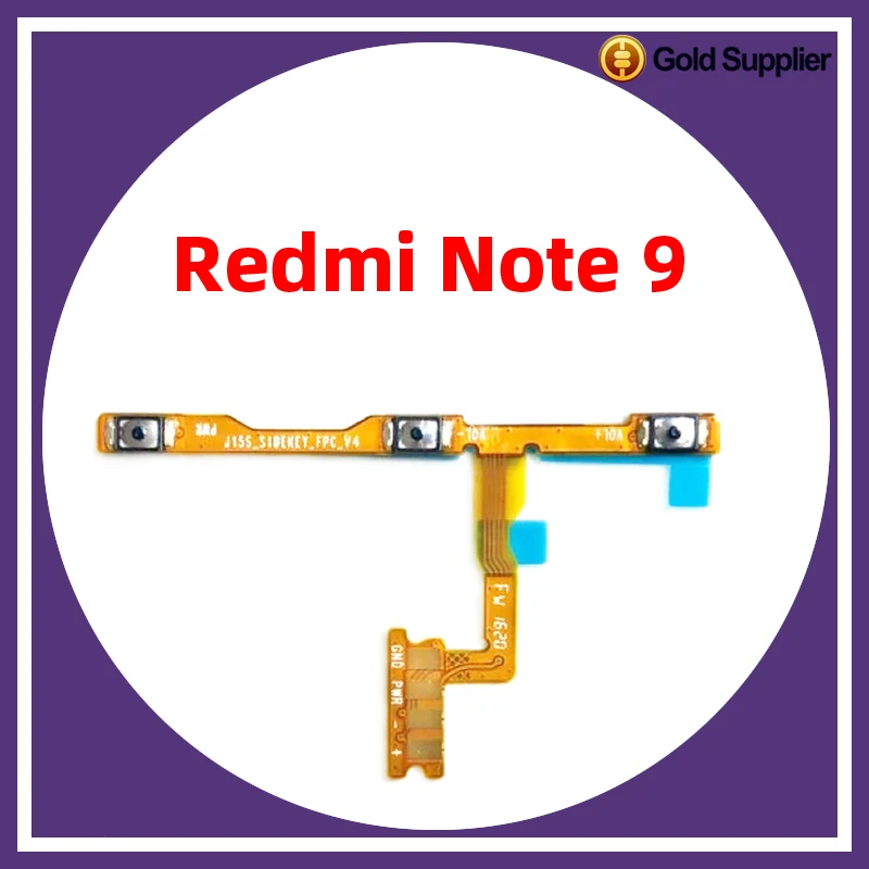 For Xiaomi Redmi Note 9 4G 5G Power ON OFF Volume Camera Key Button Switch Flex Cable Replacement