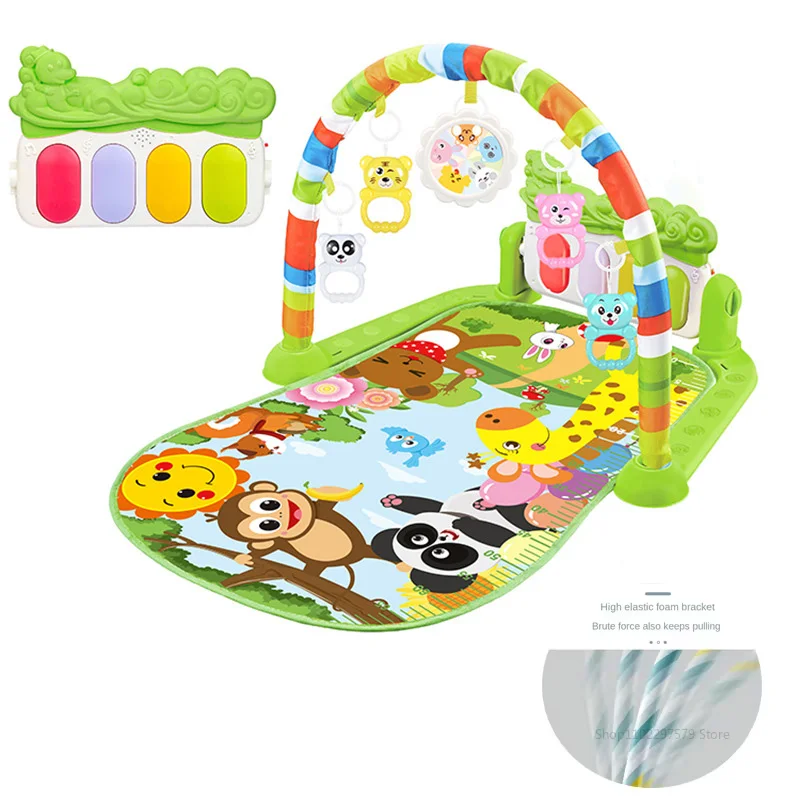 Mainan Aktivitas Gym Musik Baby Fitness Stand, Piano Bayi, Selimut Merangkak, Pedal Game Pad, Edukasi Dini 0-36 Bulan, Hadiah