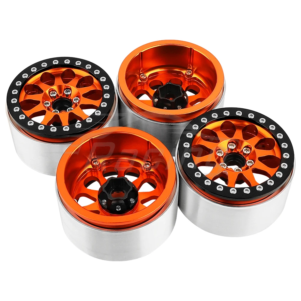 4pcs Metal Alloy Beadlock 2.2 inch Wheel Rims Hubs for Axial Wraith 90048 TRX-4 TRX-6 1/10 RC Crawler Car Upgrade Parts