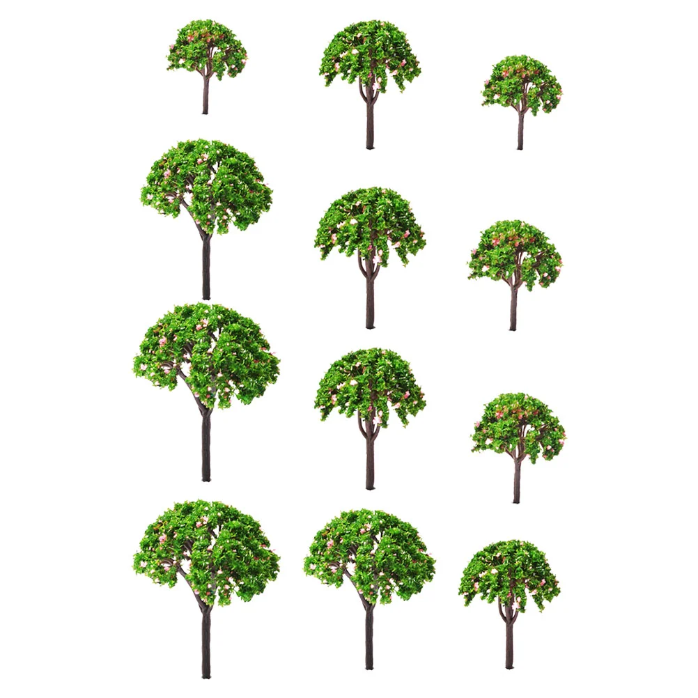 12 PCS Flower Tree Model Mini Decor Perlite for Plants Sand Table Scene Imitated Artificial Realistic DIY Micro Landscape