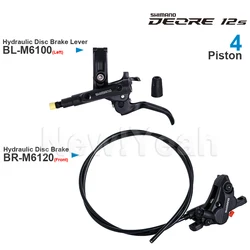 SHIMANO DEORE M6100 M6120 Hydraulic Disc Brake - 4-Piston  with M6100 Brake Lever BR-M6120 Brake Caliper Original Parts