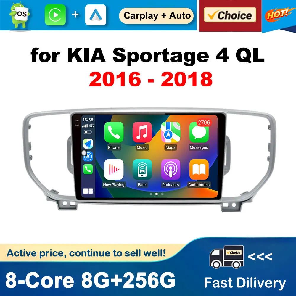 

Android Auto GPS Navigation 9 inch for KIA Sportage 4 QL 2016 - 2018 Car Multimedia Radio Player BT DSP Stereo Auto Accessories