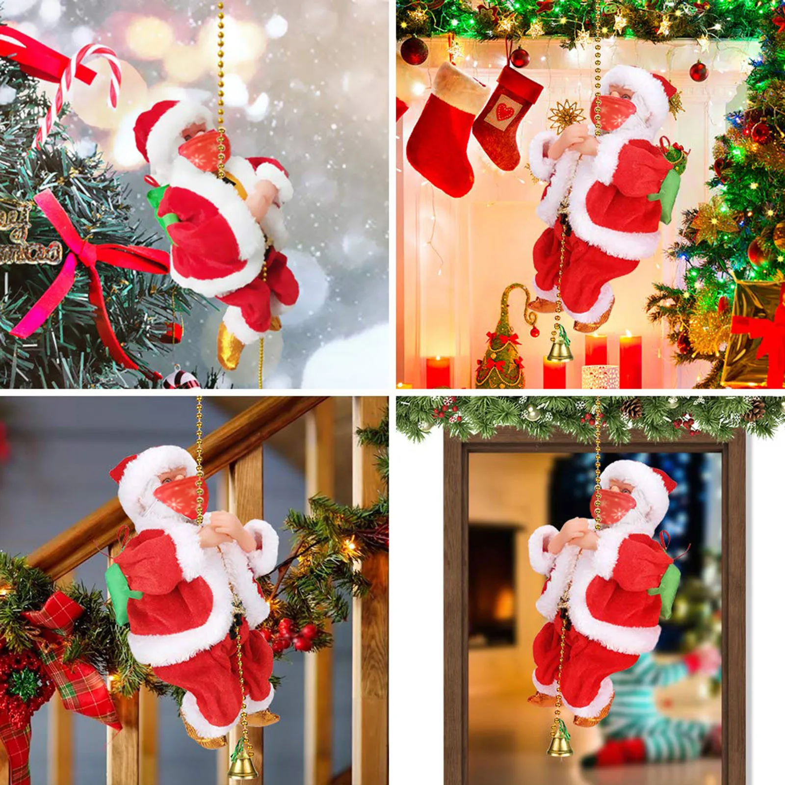 تسلق سانتا زينة عيد الميلاد هدايا سانتا عيد الميلاد تسلق صعودا وهبوطا تسلق سانتا مع ألعاب الأطفال المشهورة الخفيفة #2