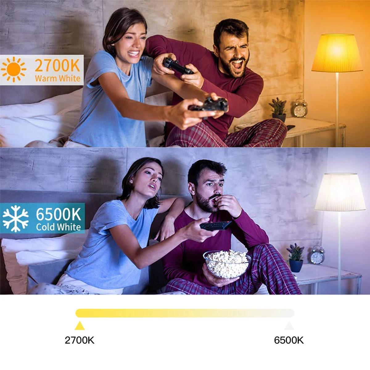 Lampadine a LED intelligenti da 4 pezzi funziona con Apple HomeKit,Siri ,Alexa, Google Home,SmartThings lampada RGBCW multicolore dimmerabile 9W E27