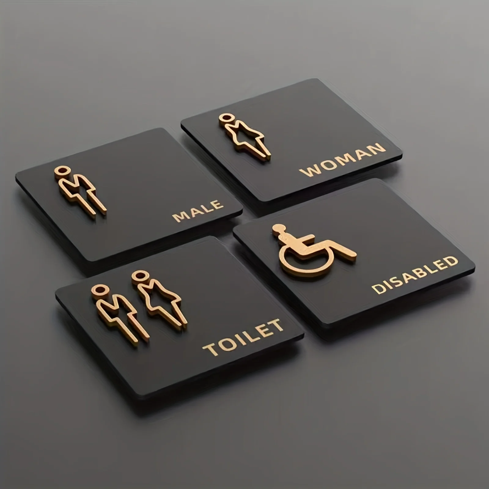 1 letrero de baño colgante para baño de hombres y mujeres/WC icono tridimensional 3D número de puerta de baño Universal señal indicadora de baño