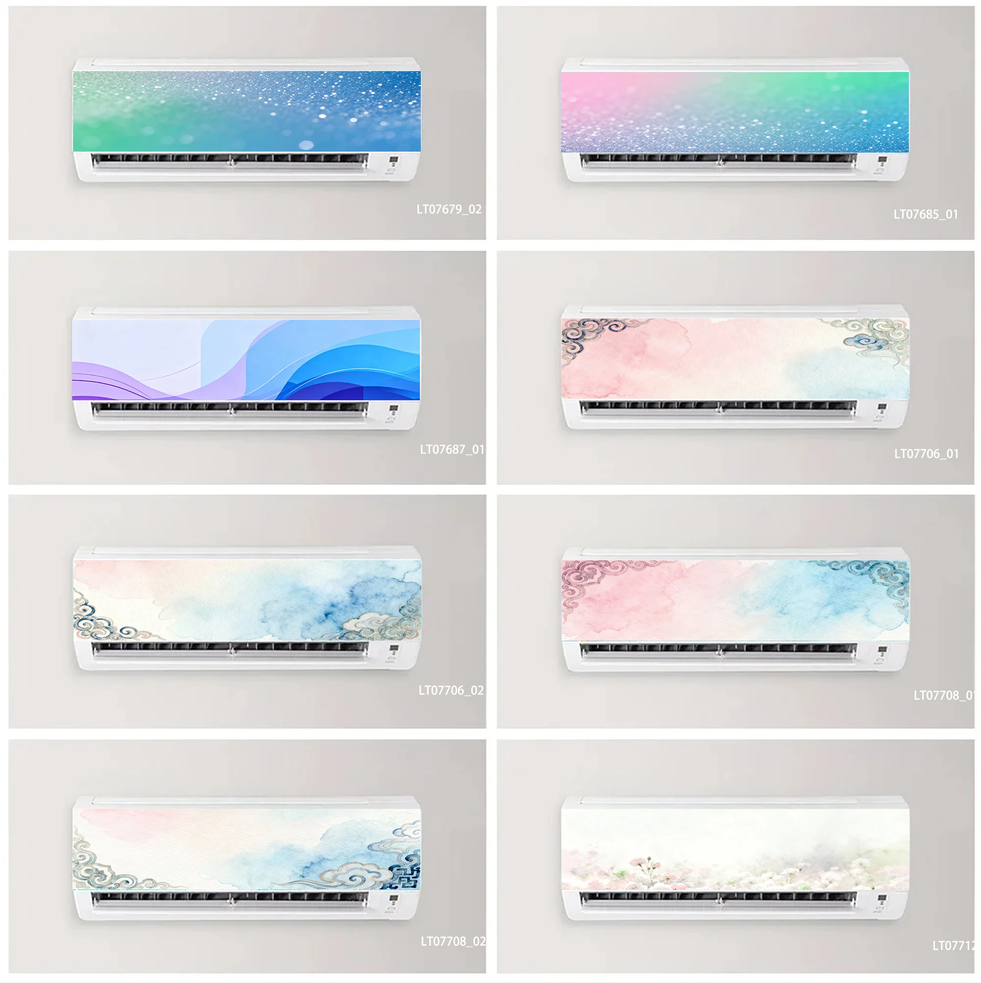 

Winter Forest Air Conditioner Sticker Nordic Cartoon Pine Tree Wall Decal Waterproof Removable Art for Home AC Cover Decor