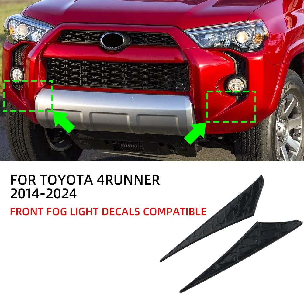 

For Toyota 4Runner 4 Runner 2014 - 2024 Front Fog Light Cover 2Pcs Front Fog Lamp Sticker Garnish Stripe Trim Car Accessories