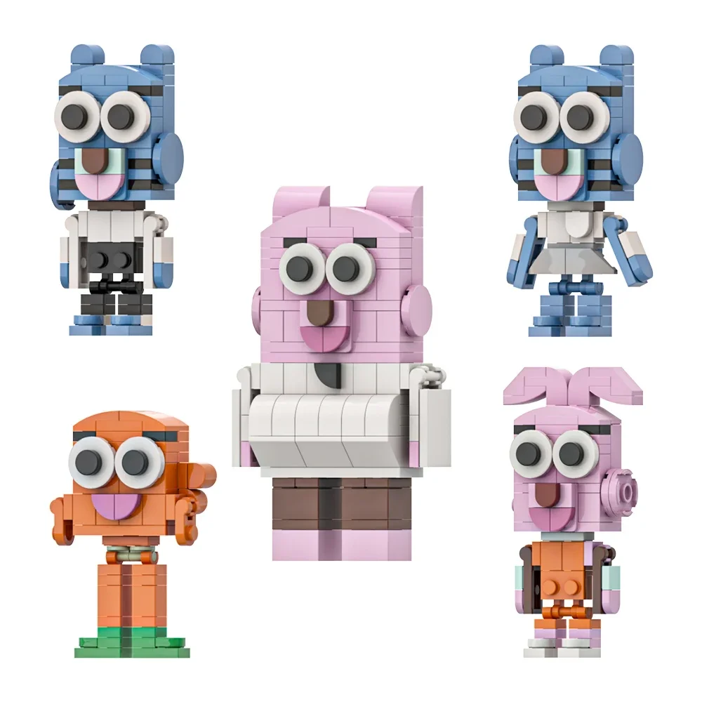 MOC De Amazings World of Gumballs Brickheadz Bouwstenen Cartoon Komedie Actie Tekens Wattersons Bricks Speelgoed kids Gift