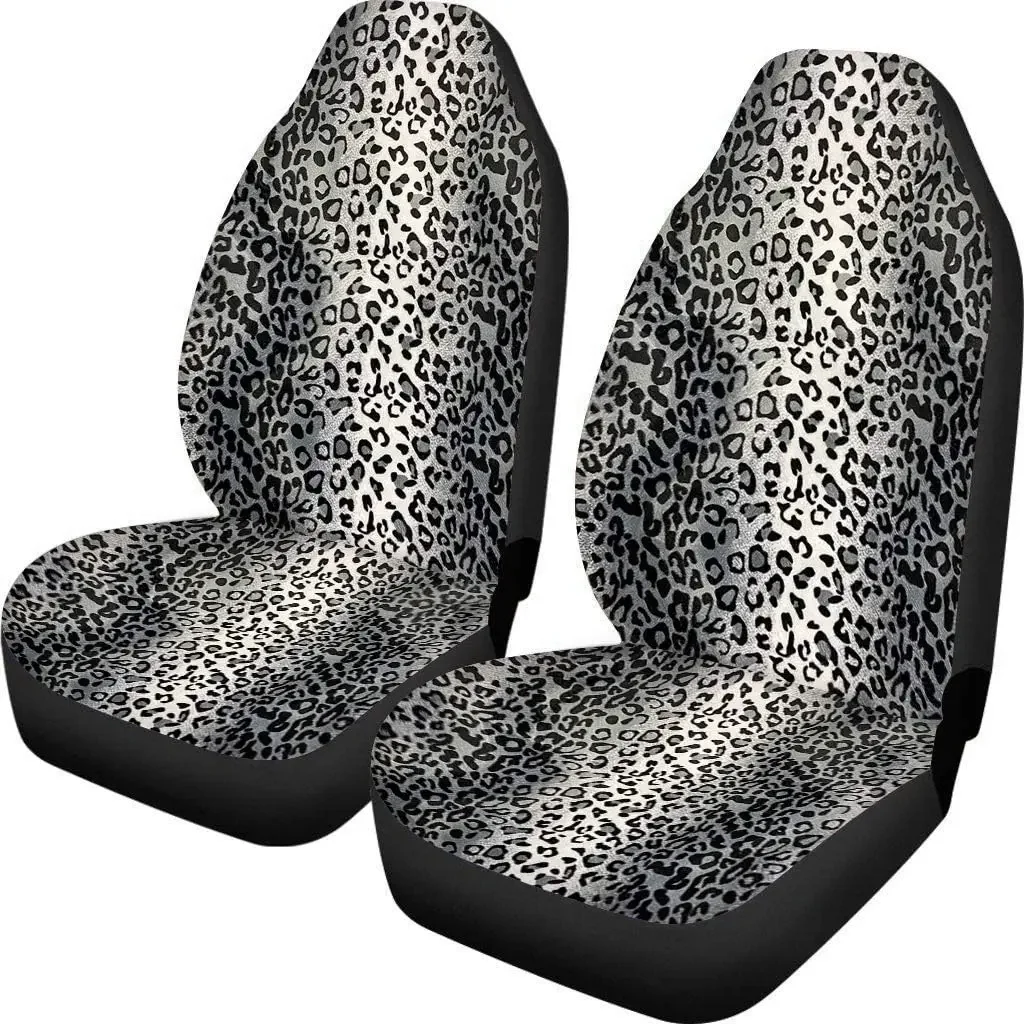 

Fundas Asiento Lantero Con Estampado Animal Leopardo Gris Plateado Para Coche, Camión, SUV, Fundas Asiento Cubo