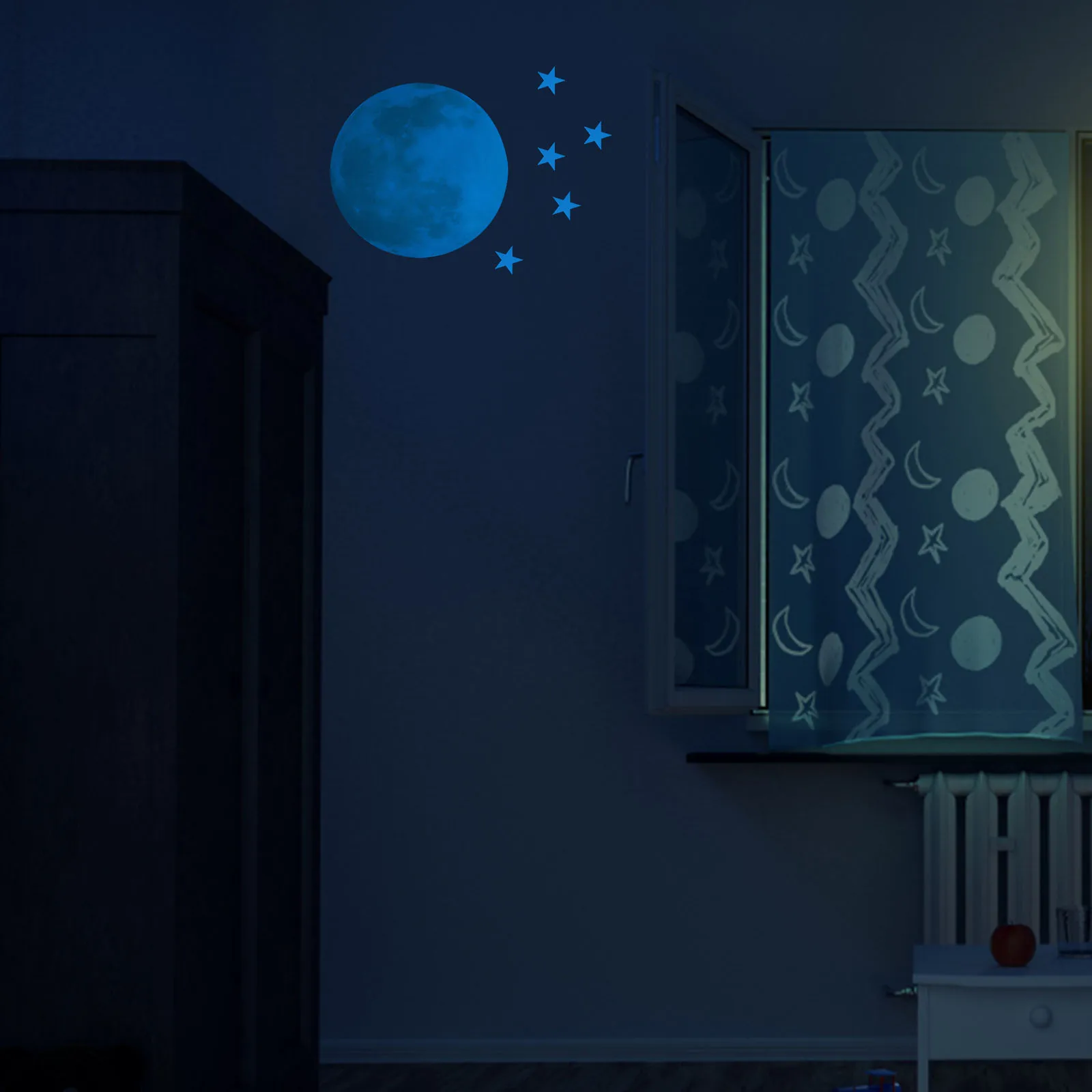 

Ceiling Luminous Stickers Child for Children Decorations Pvc Fluorescent Moon Wall