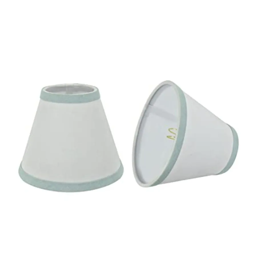 

32044-2A Набор из 2-х маленьких абажуров для люстры в форме ампир, с креплением на клипсе, переходный дизайн, белый цвет, нижняя ширина 6 дюймов (3 дюйма)